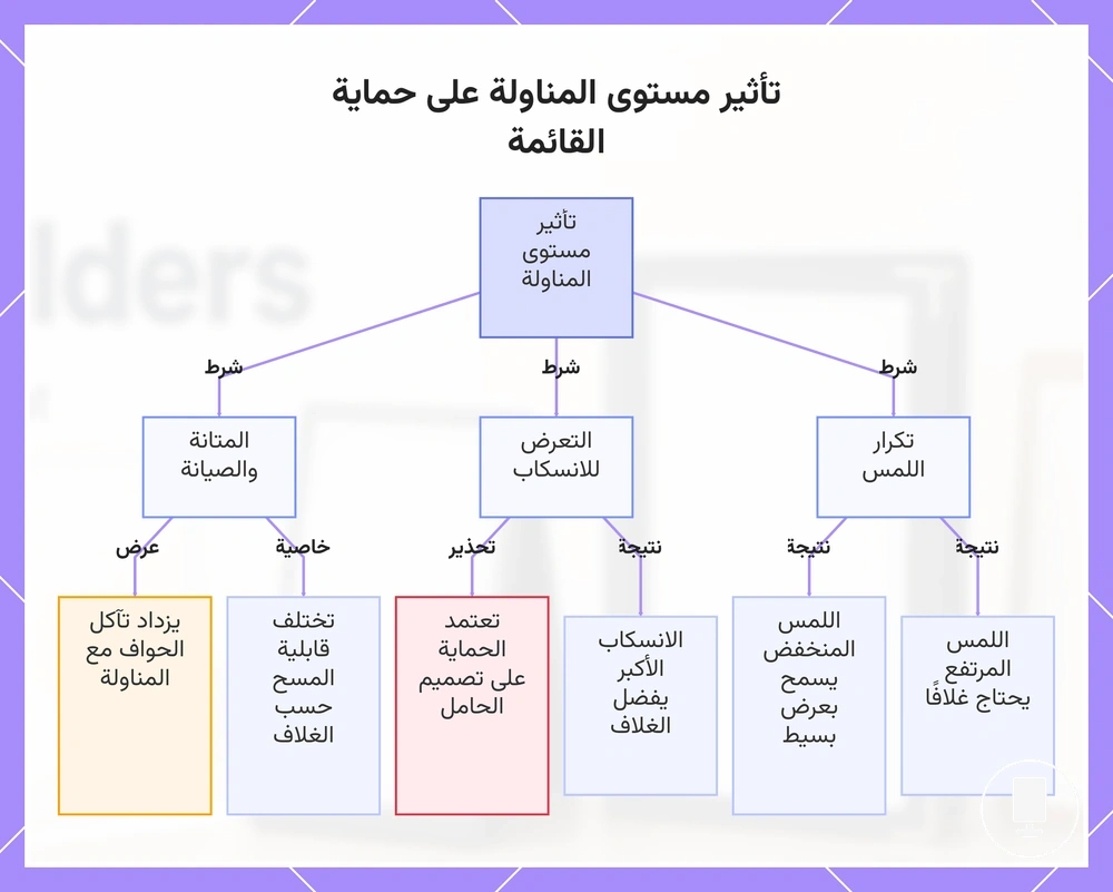 تأثير مستوى المناولة على حماية القائمة