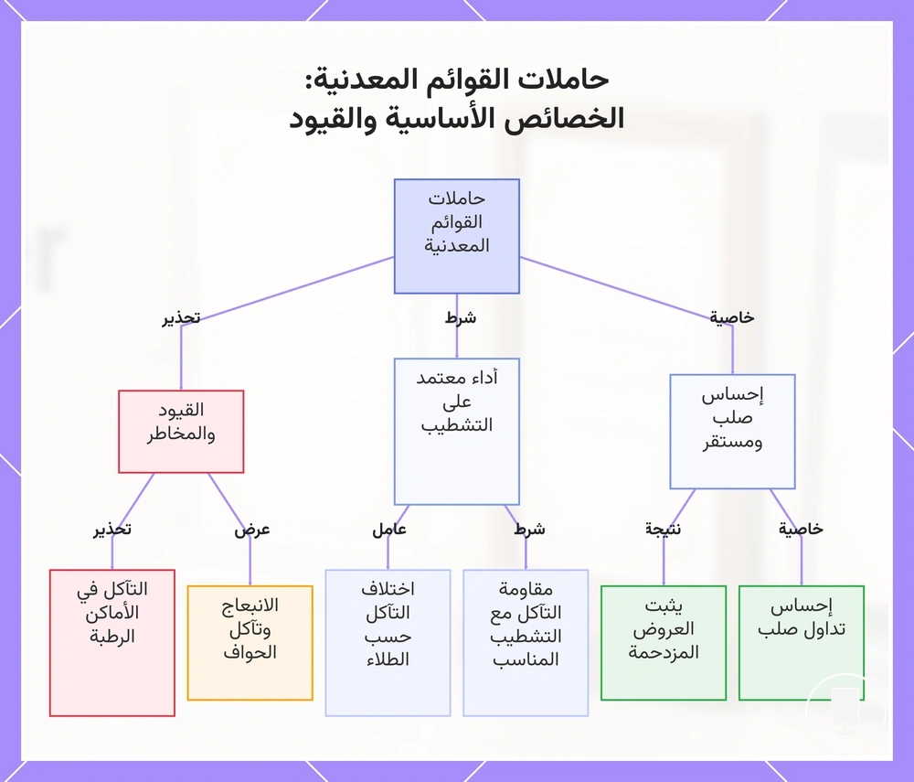 حاملات القوائم المعدنية: الخصائص الأساسية والقيود