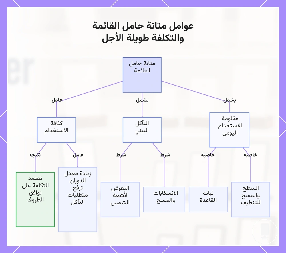 عوامل متانة حامل القائمة والتكلفة طويلة الأجل