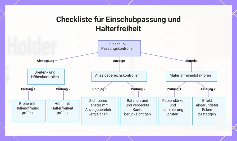 Checkliste für Einschubpassung und Halterfreiheit