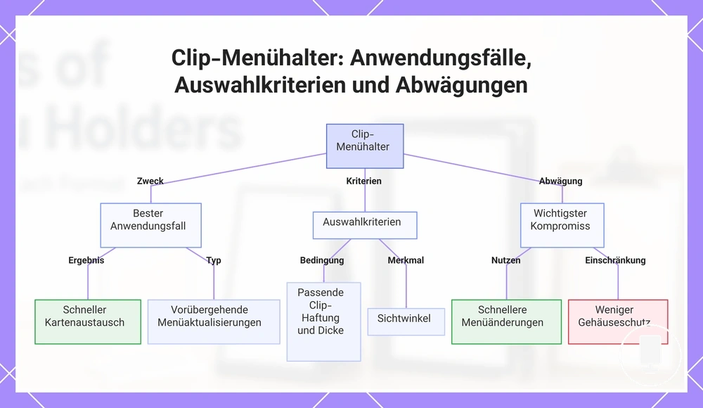 Clip-Menühalter: Anwendungsfälle, Auswahlkriterien und Abwägungen