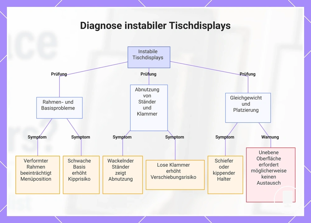 Diagnose instabiler Tischdisplays