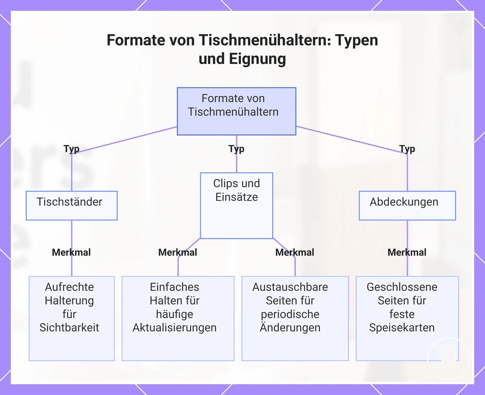 Formate von Tischmenühaltern: Typen und Eignung