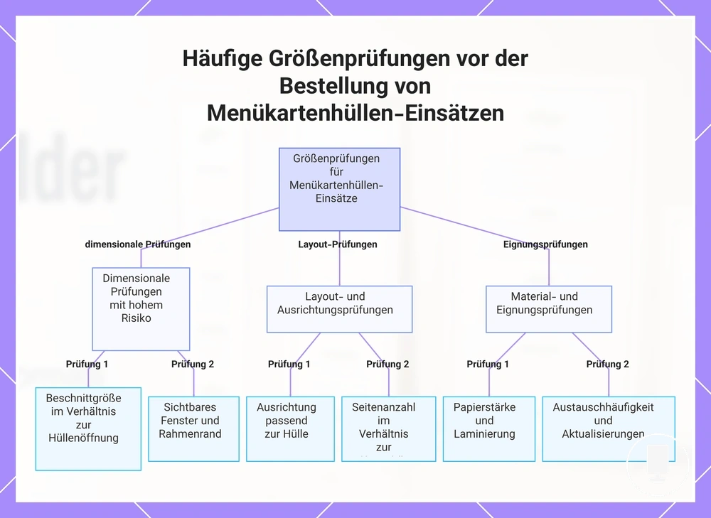 Häufige Größenprüfungen vor der Bestellung von Menükartenhüllen-Einsätzen