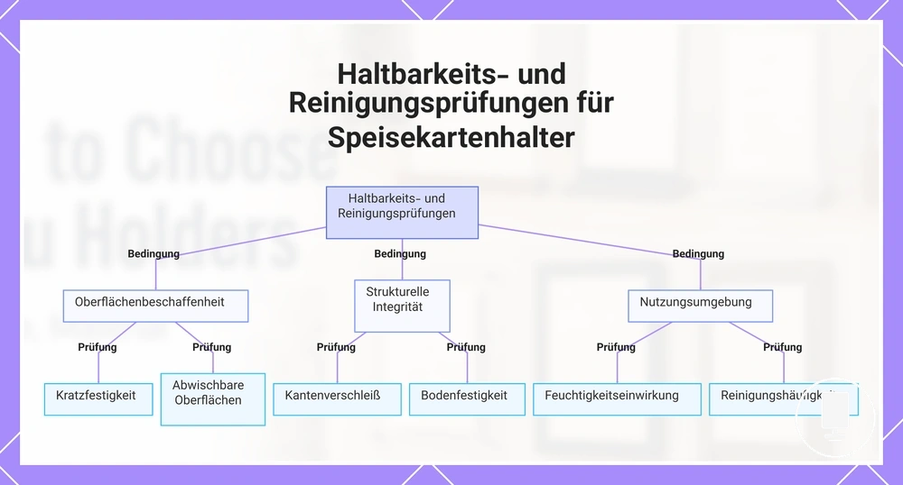 Haltbarkeits- und Reinigungsprüfungen für Speisekartenhalter