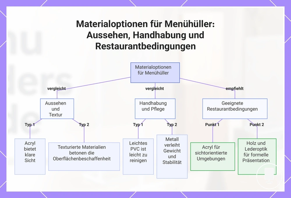 Materialoptionen für Menühüller: Aussehen, Handhabung und Restaurantbedingungen