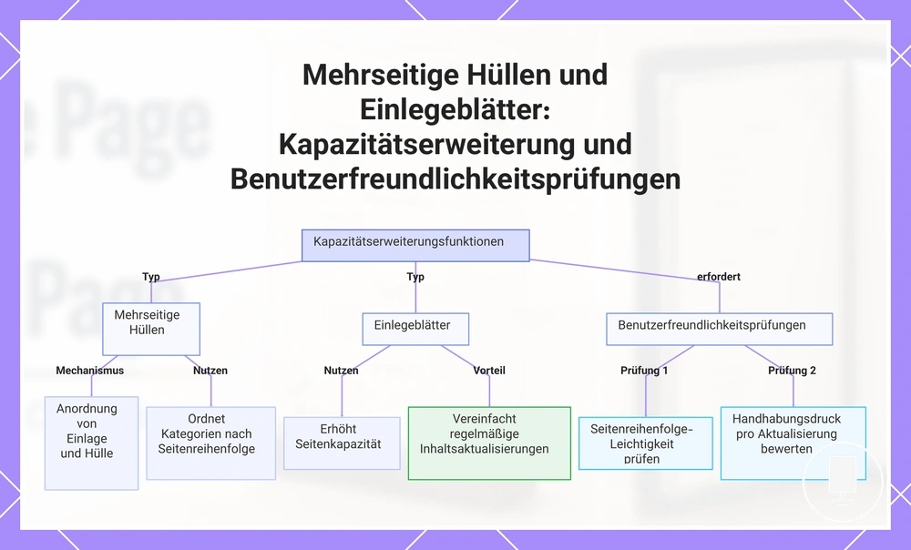 Mehrseitige Hüllen und Einlegeblätter: Kapazitätserweiterung und Benutzerfreundlichkeitsprüfungen