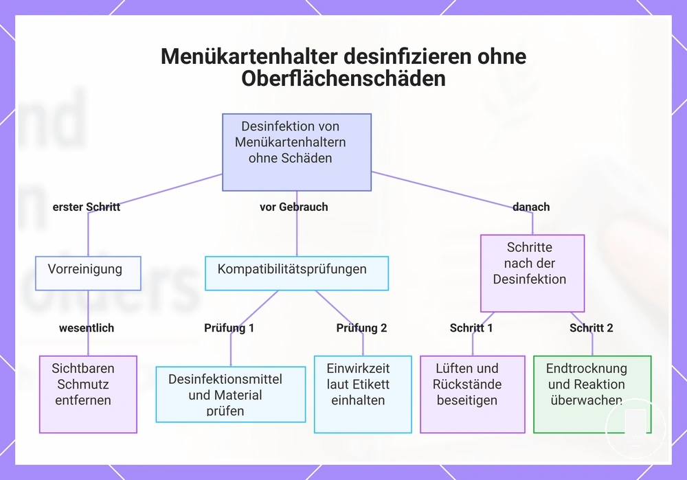 Menükartenhalter desinfizieren ohne Oberflächenschäden