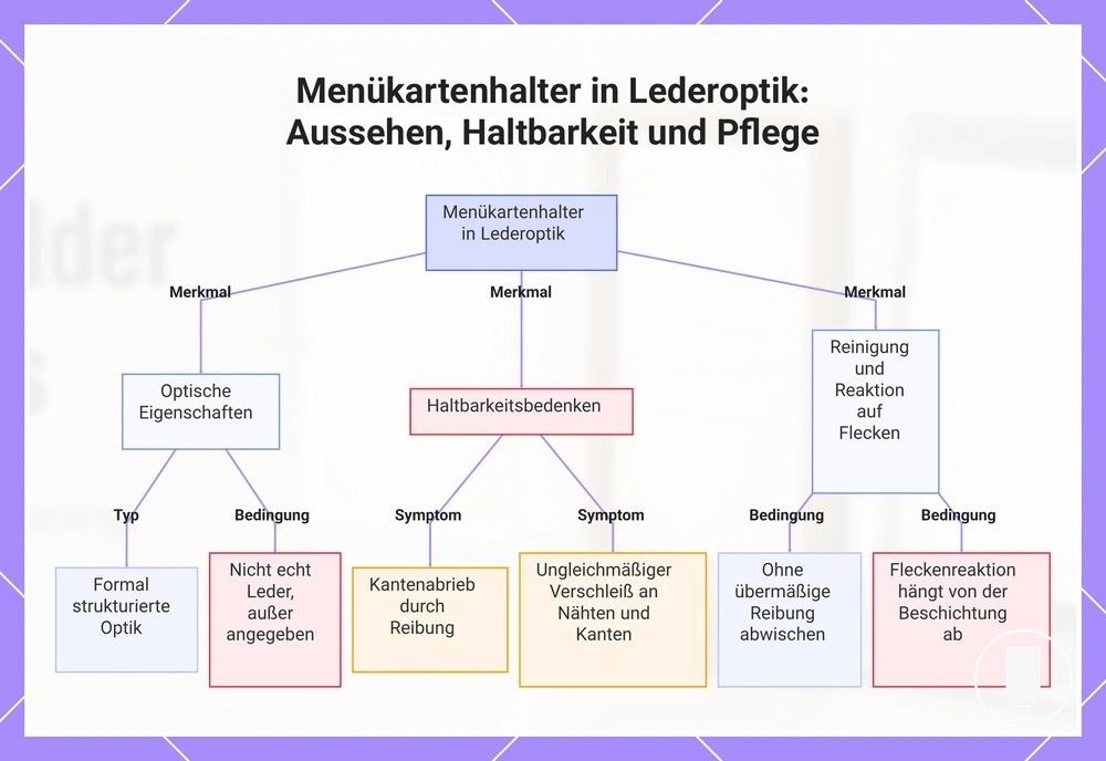 Menükartenhalter in Lederoptik: Aussehen, Haltbarkeit und Pflege