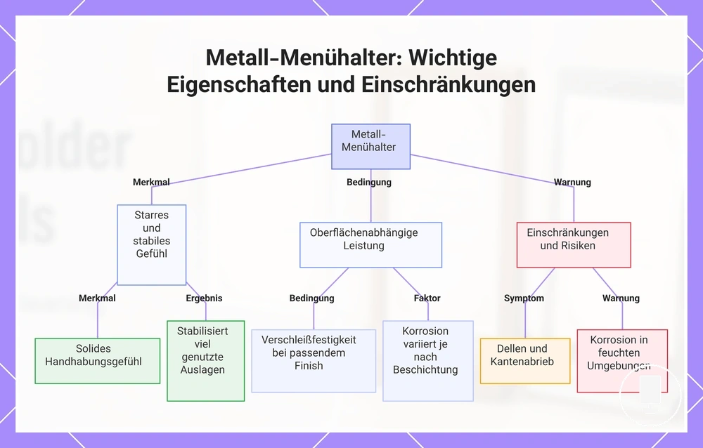 Metall-Menühalter: Wichtige Eigenschaften und Einschränkungen