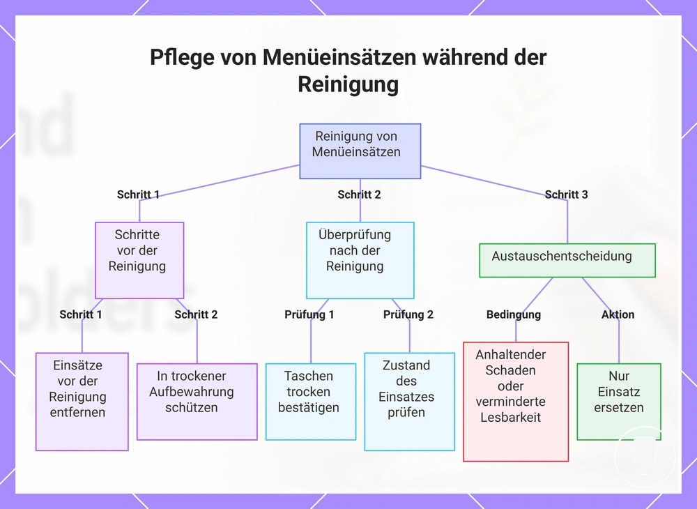 Pflege von Menüeinsätzen während der Reinigung