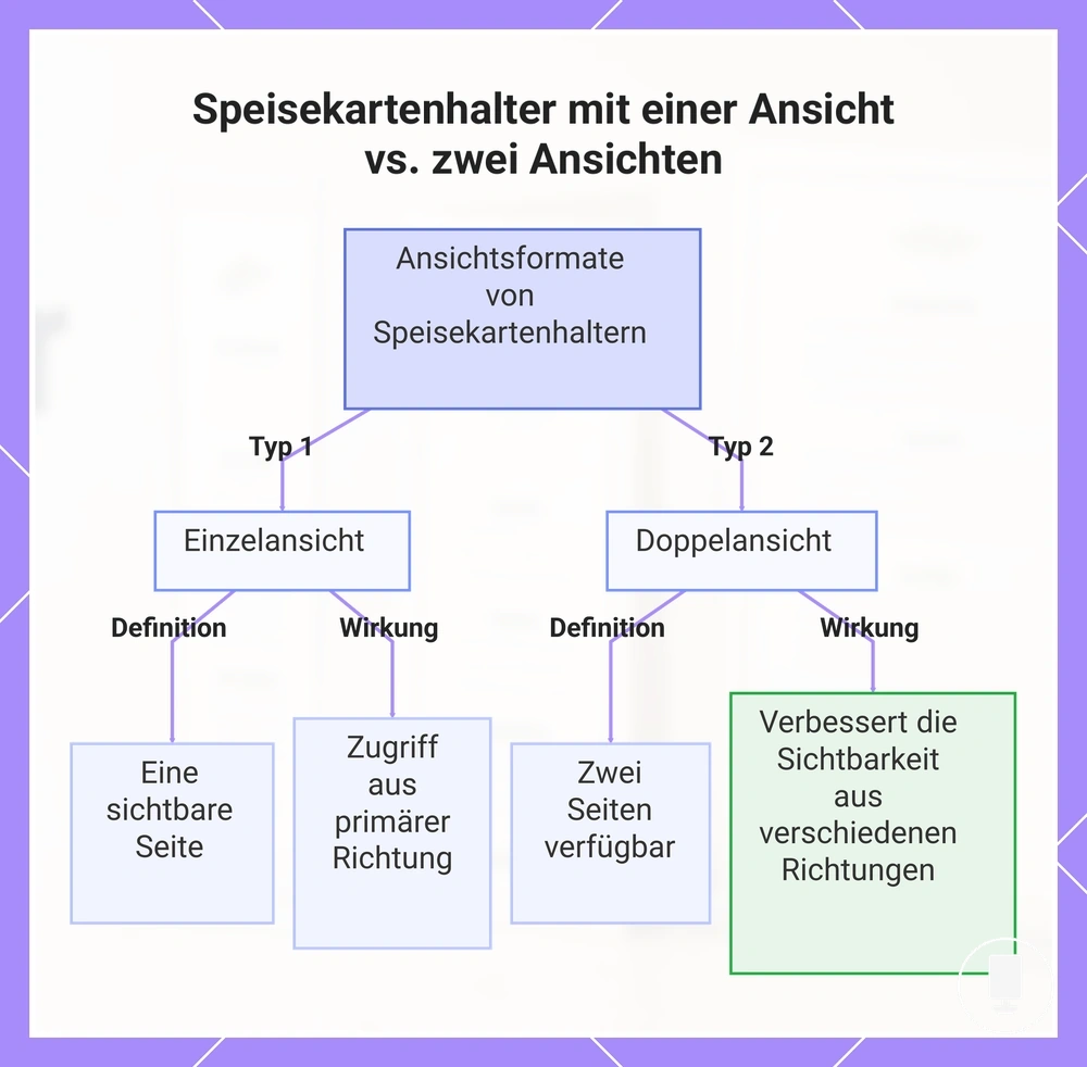 Speisekartenhalter mit einer Ansicht vs. zwei Ansichten