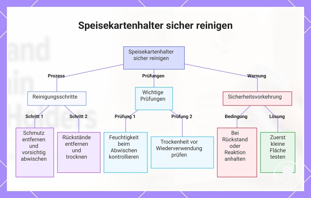 Speisekartenhalter sicher reinigen