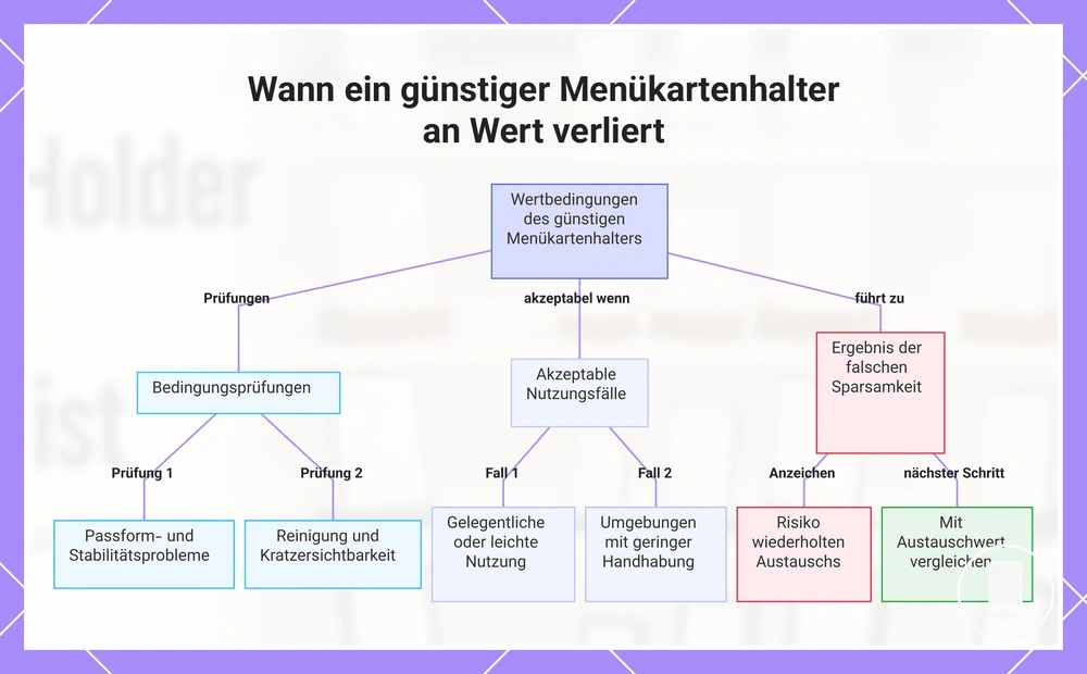 Wann ein günstiger Menükartenhalter an Wert verliert