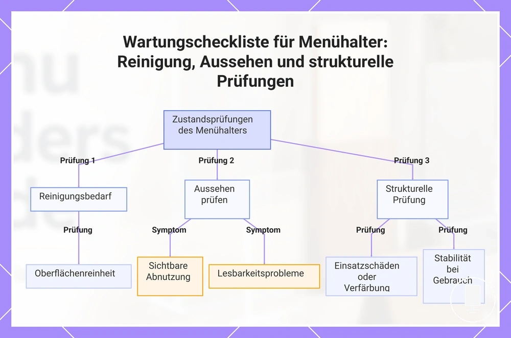 Wartungscheckliste für Menühalter: Reinigung, Aussehen und strukturelle Prüfungen