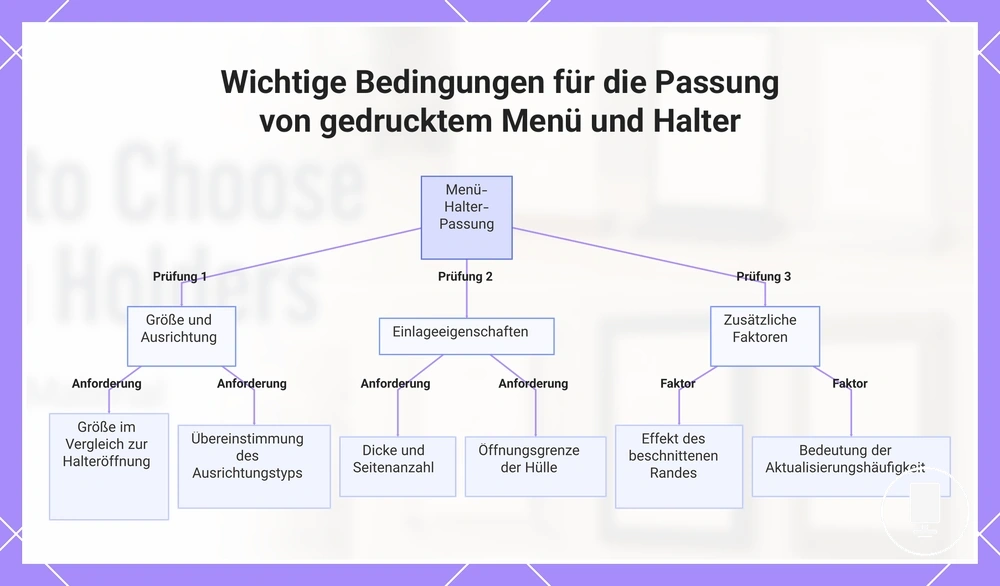 Wichtige Bedingungen für die Passung von gedrucktem Menü und Halter