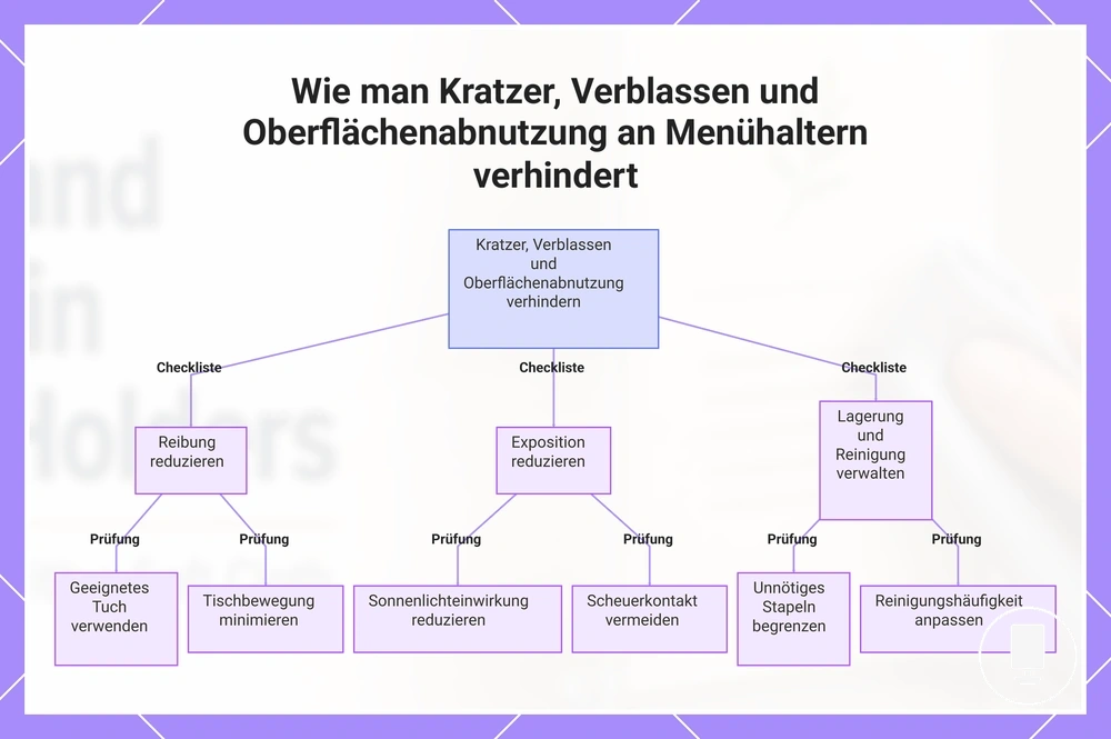 Wie man Kratzer, Verblassen und Oberflächenabnutzung an Menühaltern verhindert
