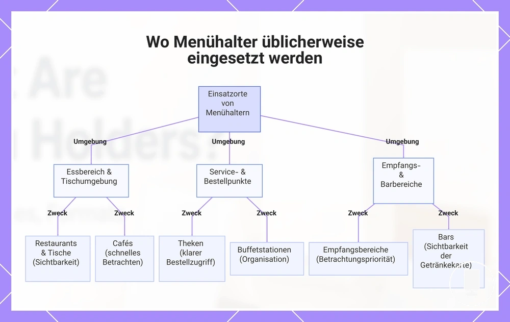 Wo Menühalter üblicherweise eingesetzt werden
