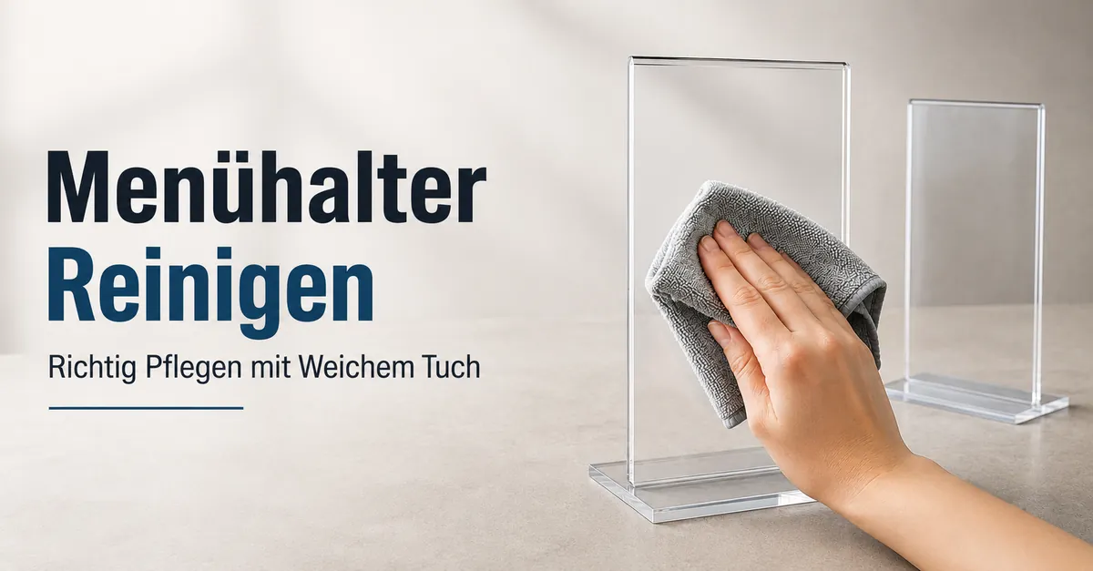 Menühalter werden zur regelmäßigen Pflege mit einem weichen Tuch gereinigt