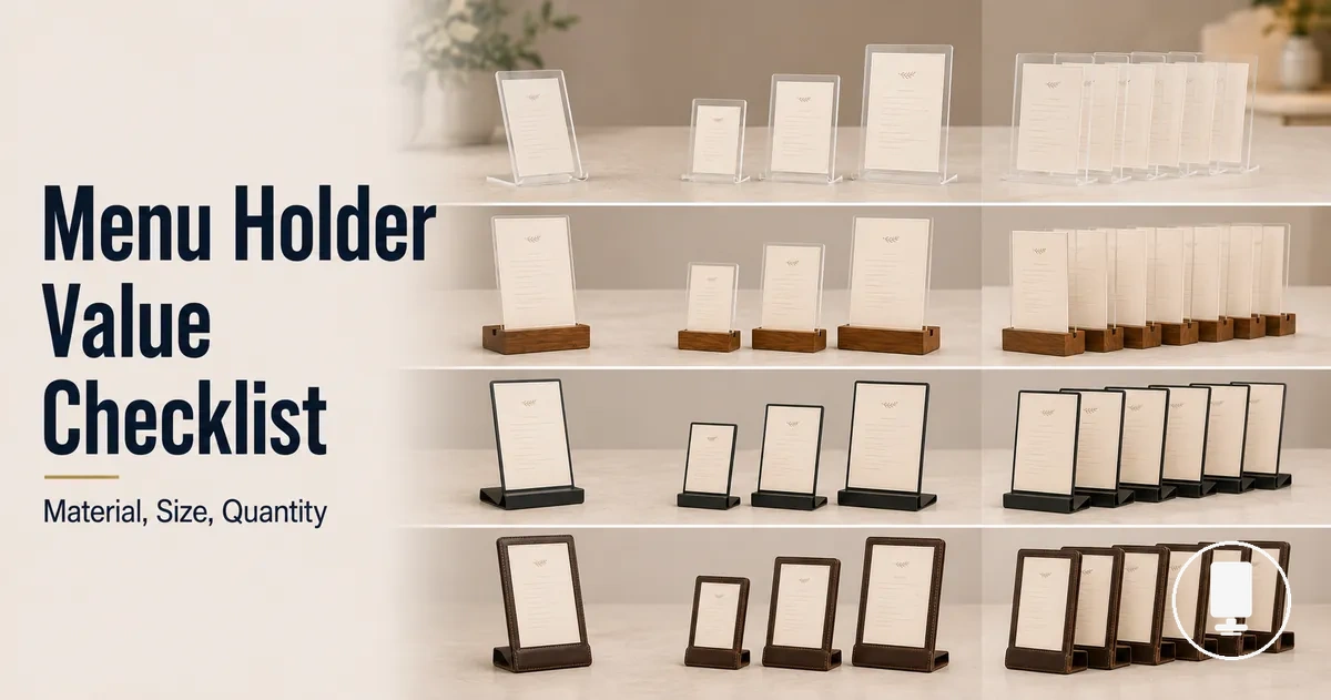 Menu holders compared by material, size, quantity, and long-term value