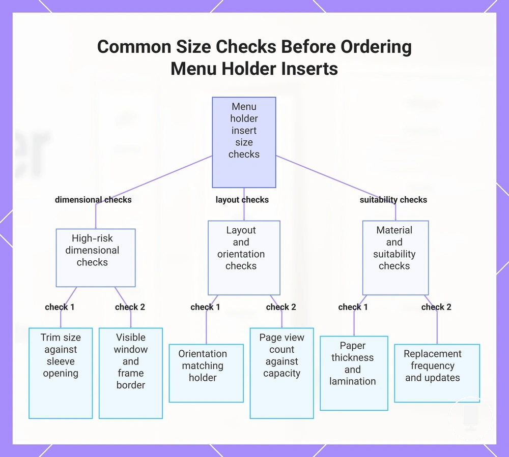 Common Size Checks Before Ordering Menu Holder Inserts