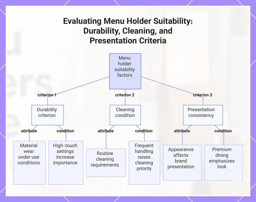 Evaluating Menu Holder Suitability: Durability, Cleaning, and Presentation Criteria