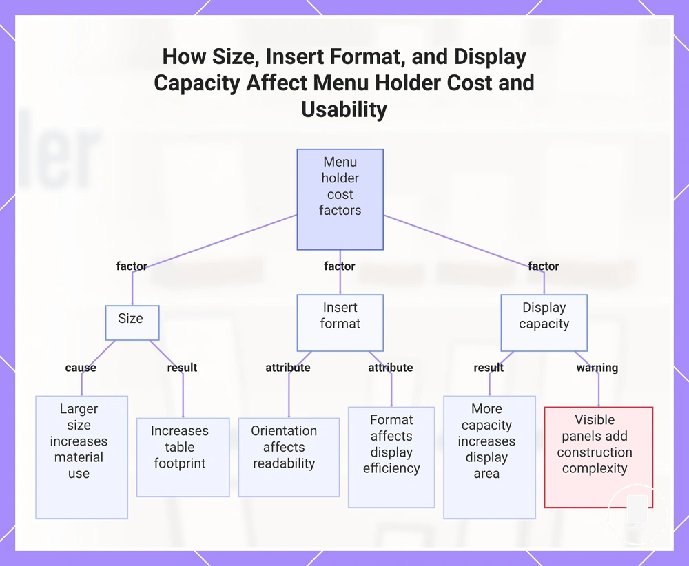 How Size, Insert Format, and Display Capacity Affect Menu Holder Cost and Usability