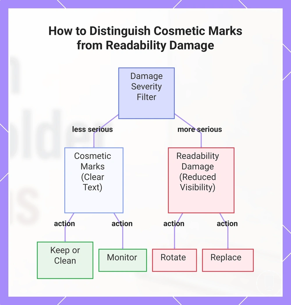How to Distinguish Cosmetic Marks from Readability Damage