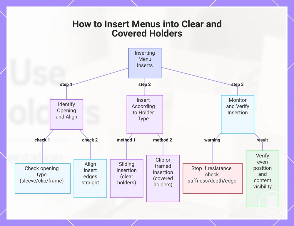 How to Insert Menus into Clear and Covered Holders