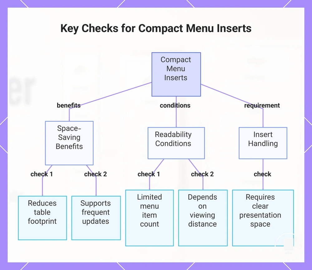 Key Checks for Compact Menu Inserts