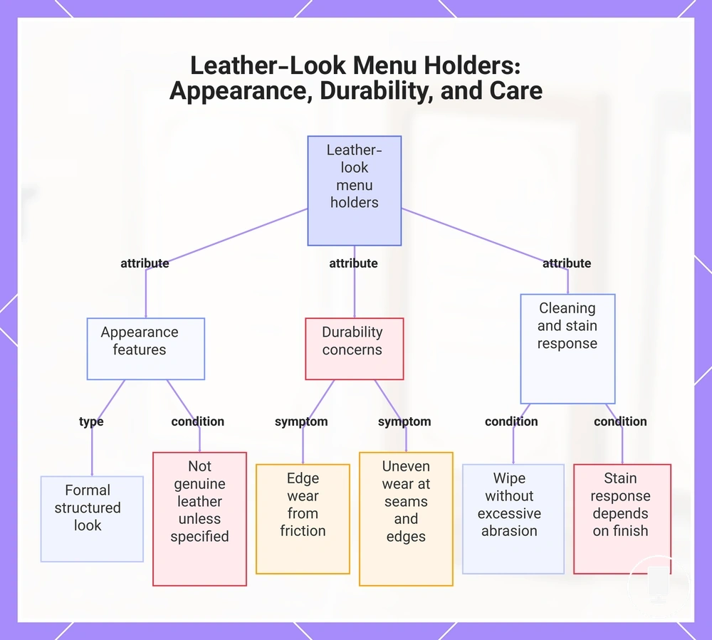 Leather-Look Menu Holders: Appearance, Durability, and Care