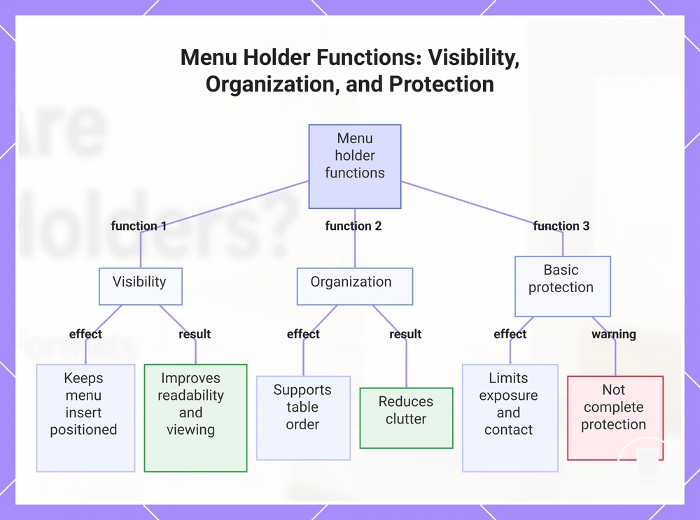 Menu Holder Functions: Visibility, Organization, and Protection