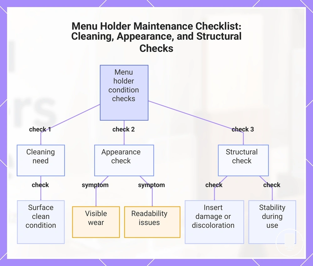 Menu Holder Maintenance Checklist: Cleaning, Appearance, and Structural Checks