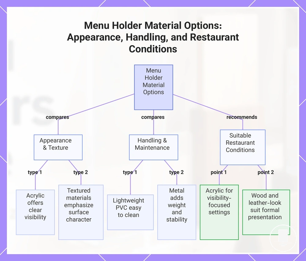 Menu Holder Material Options: Appearance, Handling, and Restaurant Conditions