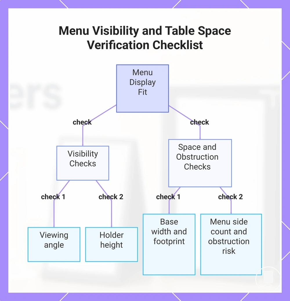 Menu Visibility and Table Space Verification Checklist