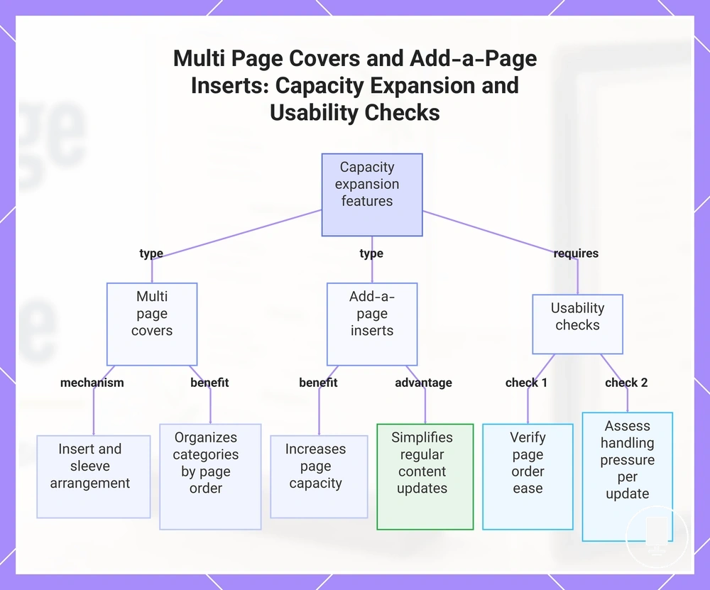 Multi Page Covers and Add-a-Page Inserts: Capacity Expansion and Usability Checks