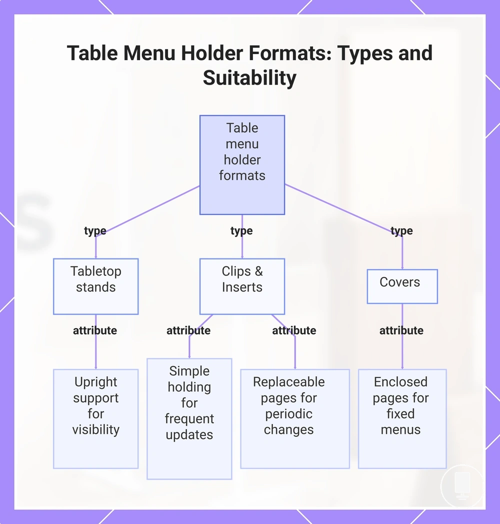 Table Menu Holder Formats: Types and Suitability