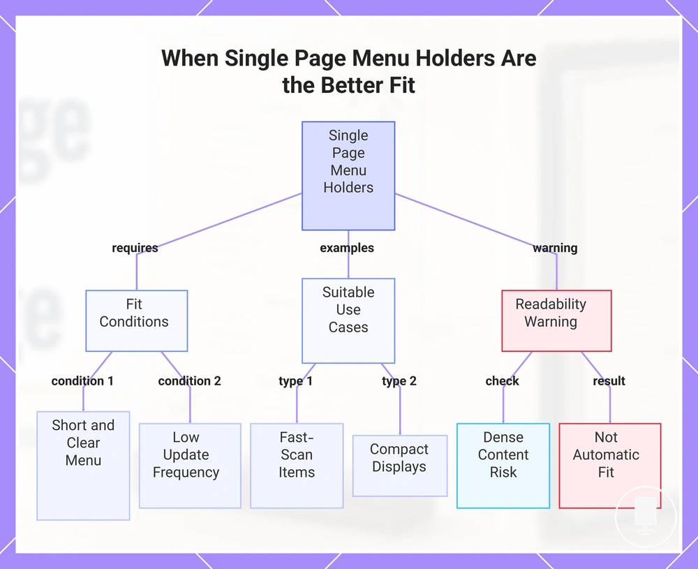 When Single Page Menu Holders Are the Better Fit