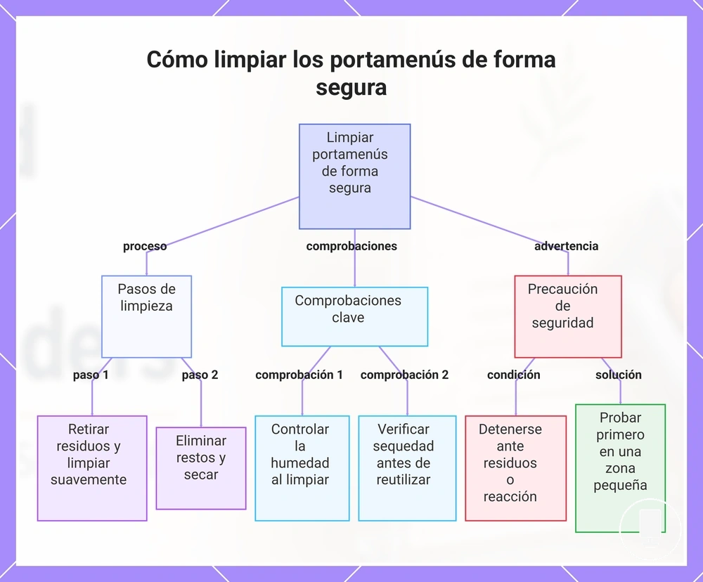 Cómo limpiar los portamenús de forma segura