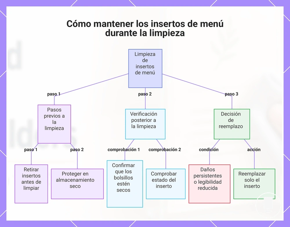 Cómo mantener los insertos de menú durante la limpieza