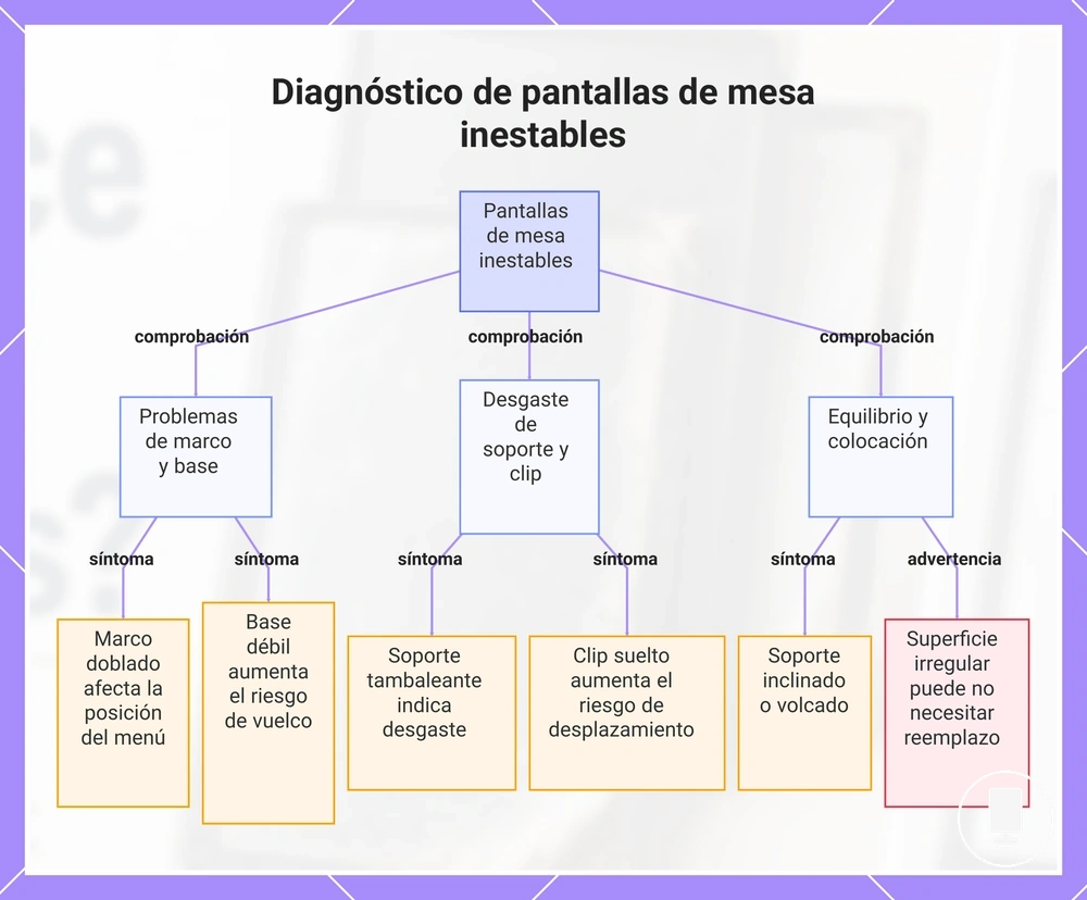 Diagnóstico de pantallas de mesa inestables