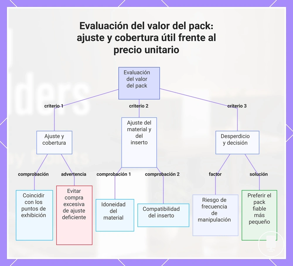 Evaluación del valor del pack: ajuste y cobertura útil frente al precio unitario