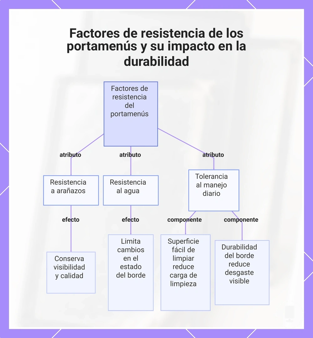 Factores de resistencia de los portamenús y su impacto en la durabilidad