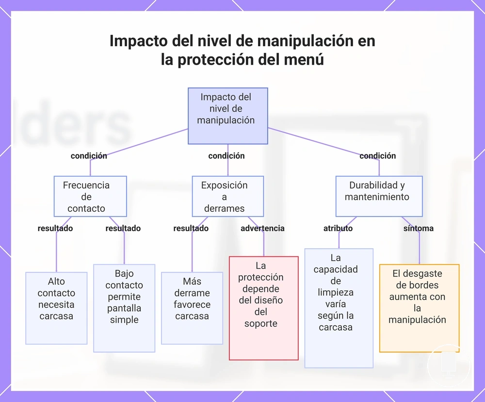 Impacto del nivel de manipulación en la protección del menú