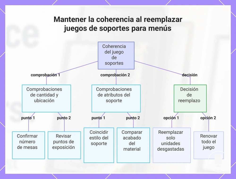 Mantener la coherencia al reemplazar juegos de soportes para menús