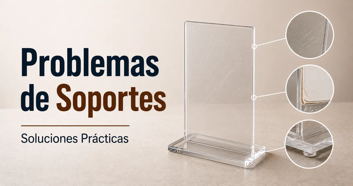 Problemas de soportes para menús como arañazos, bases inestables e insertos desgastados