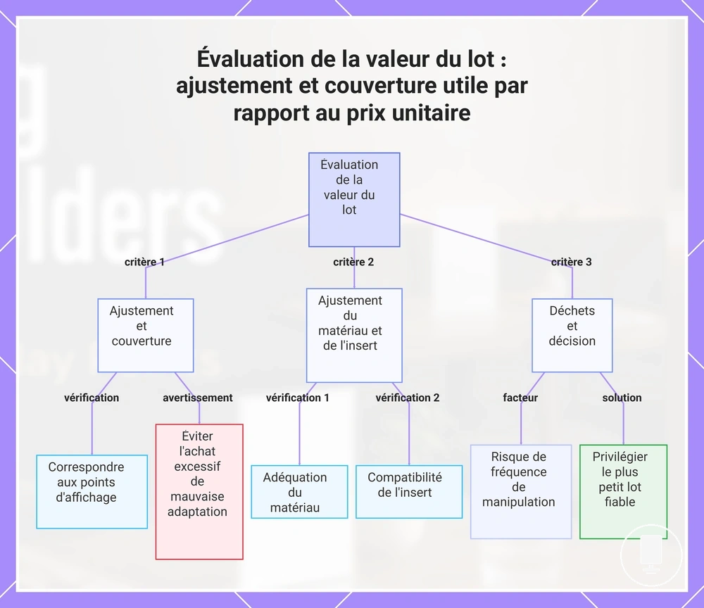 Évaluation de la valeur du lot : ajustement et couverture utile par rapport au prix unitaire