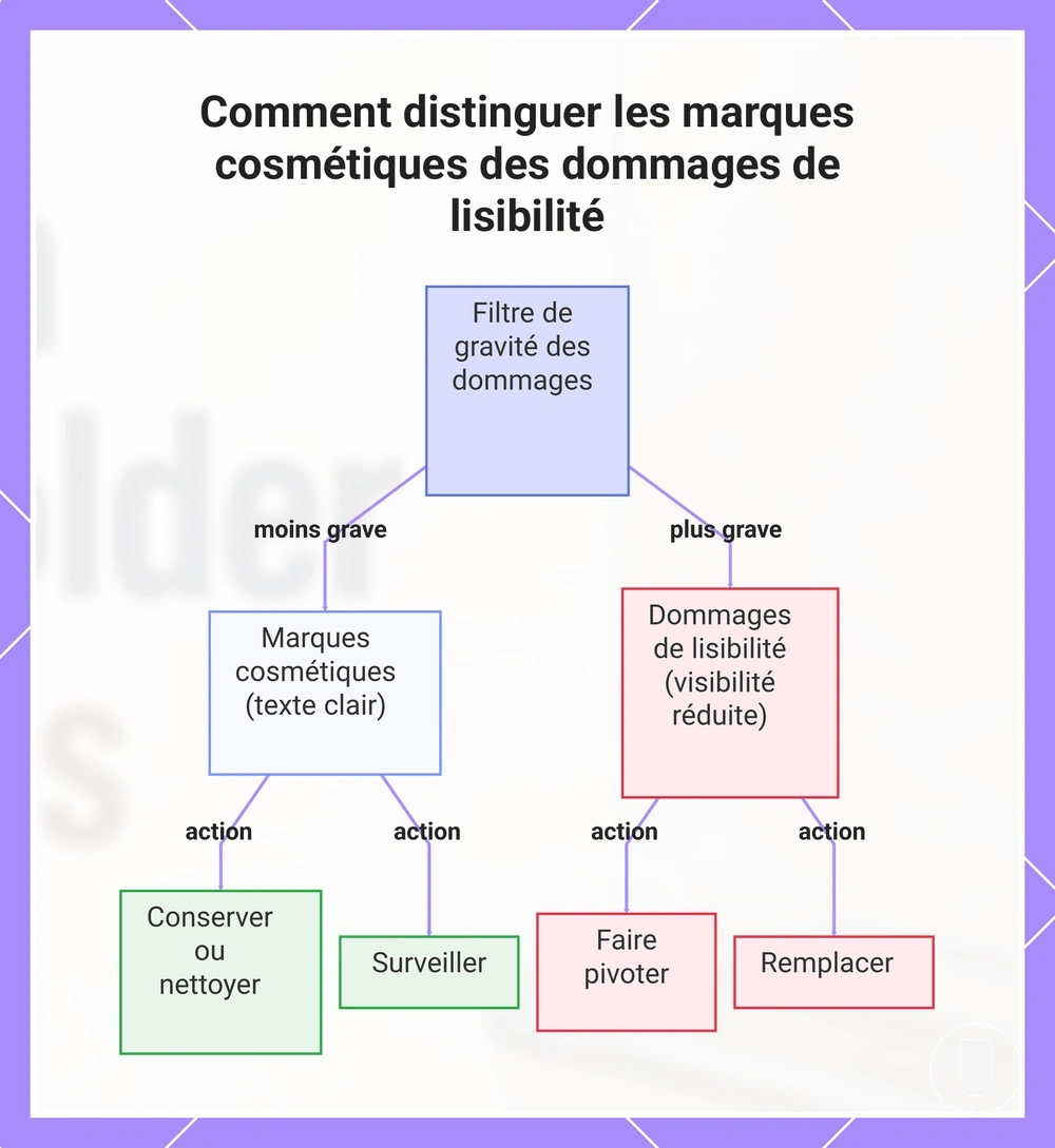 Comment distinguer les marques cosmétiques des dommages de lisibilité