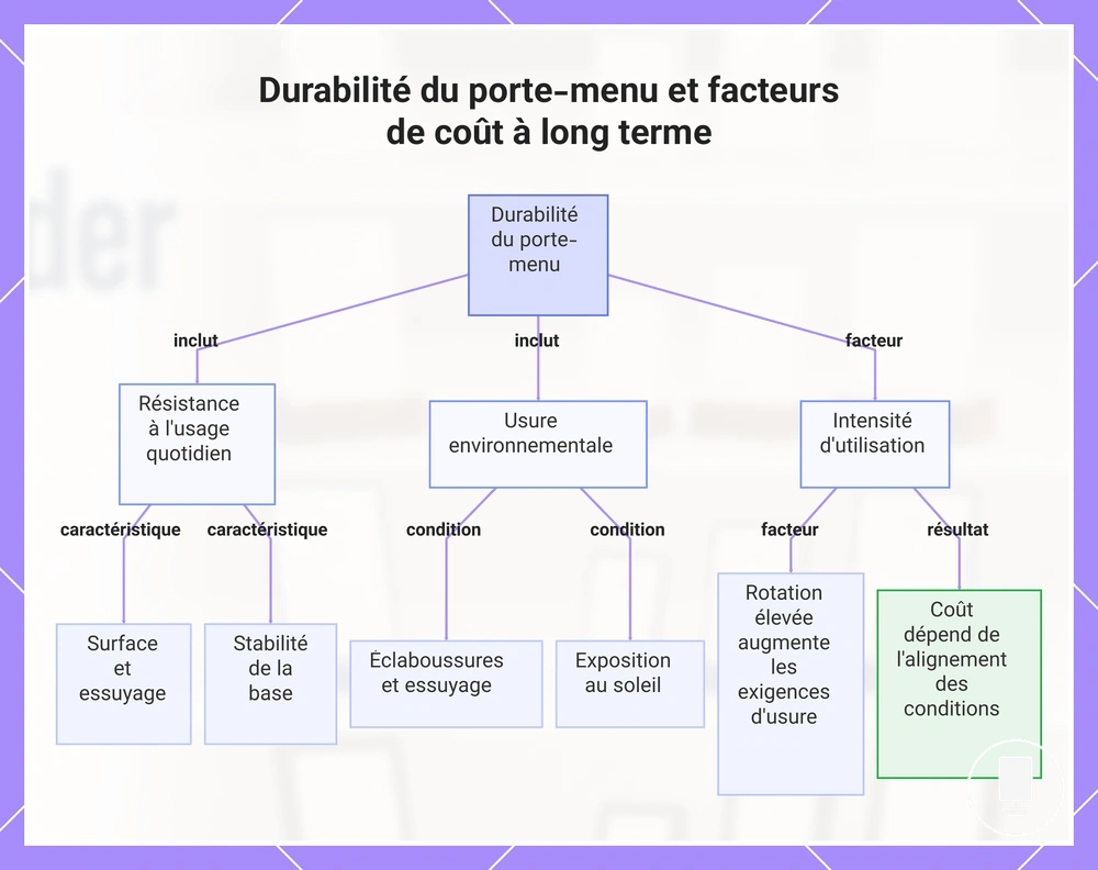Durabilité du porte-menu et facteurs de coût à long terme