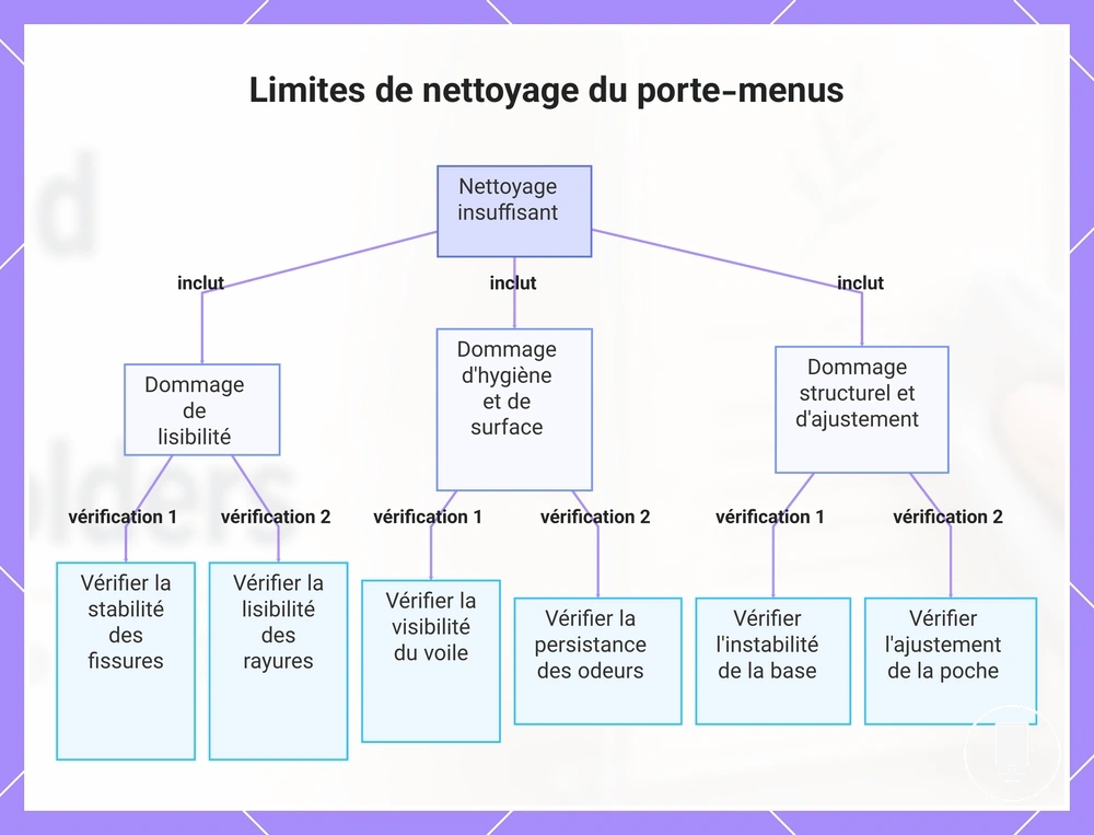 Limites de nettoyage du porte-menus